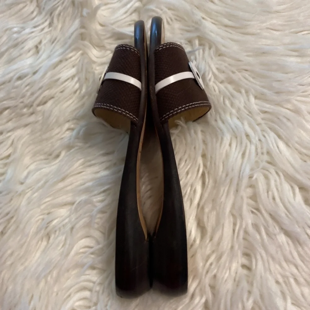 Kate Spade Sandals size 7B made in Italy brown and white color excellent condi - Picture 11 of 16